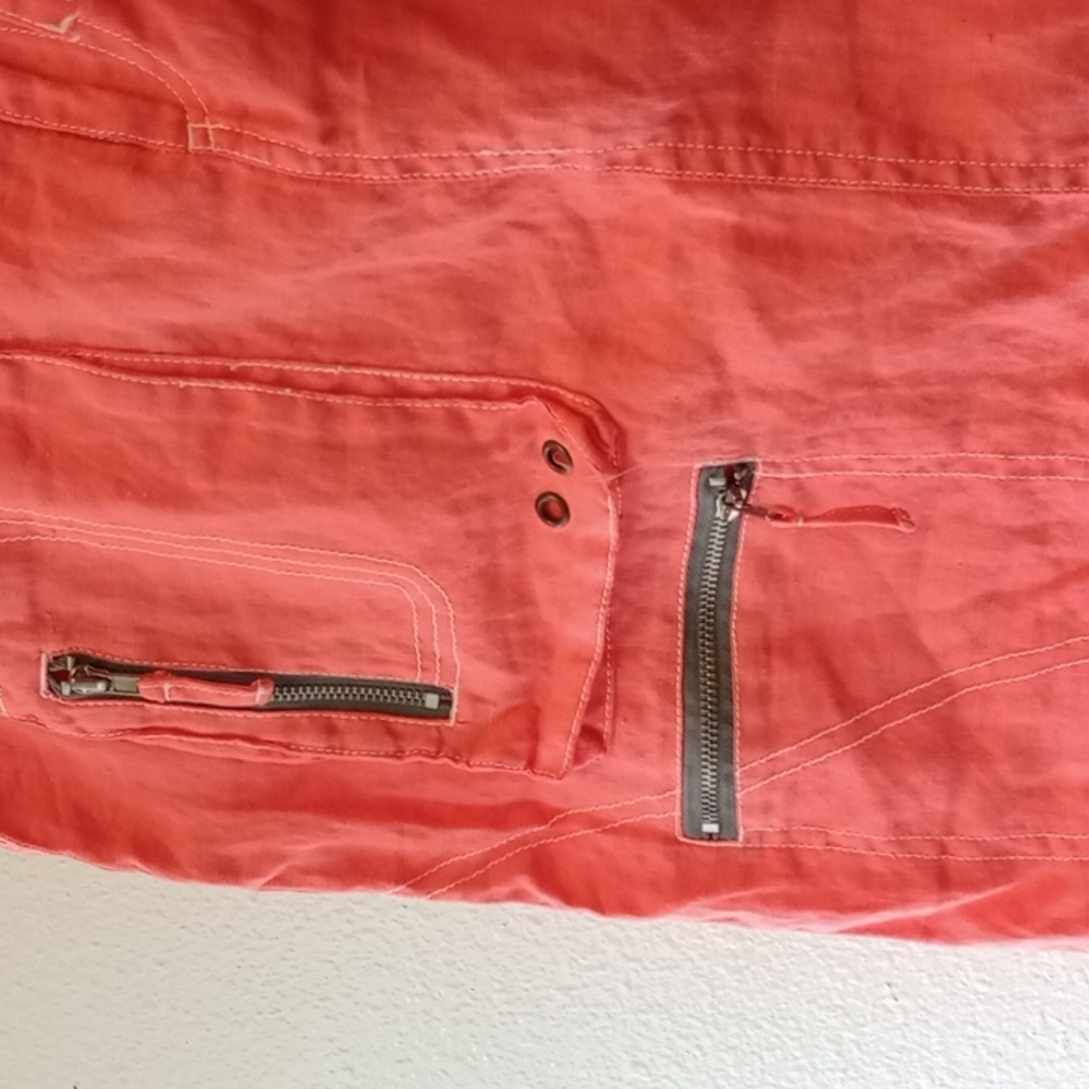Pete & Greta Unisex Linen Utility Style With Belt Mini Skirt Size 6 - Picture 2 of 10